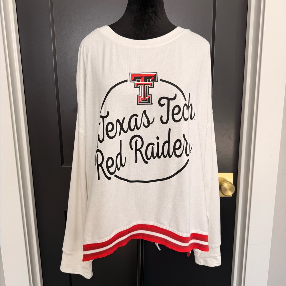 Sideline Apparel White Long Sleeve Shirt Texas Tech TTU XXL Extra Large